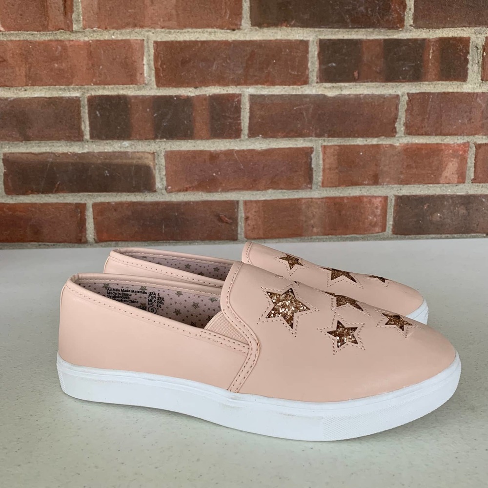 Brash Blush Star cut Twin Gore Low top Slip on Sneakers Girl's US 5 MINT